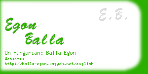 egon balla business card